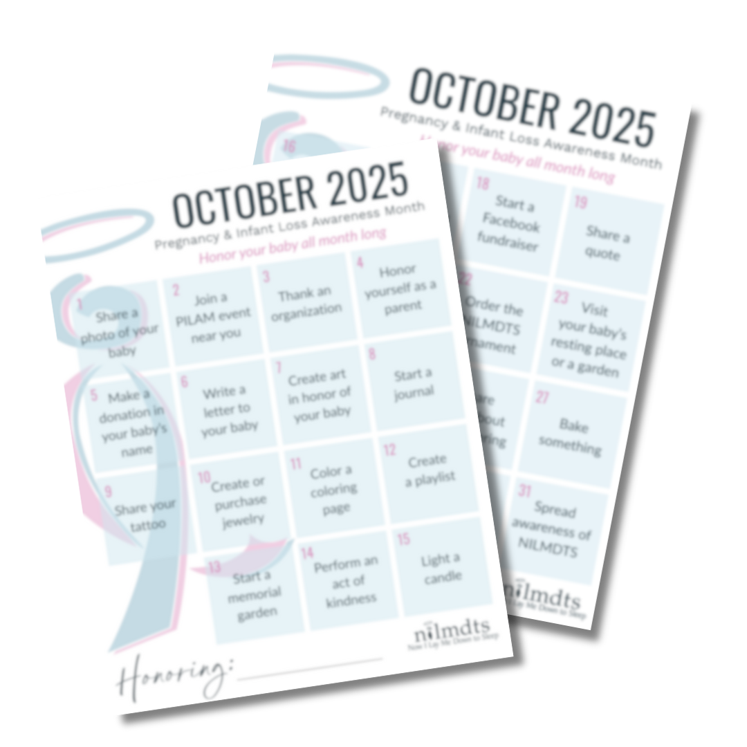 pregnancy and infant loss awareness month calendar